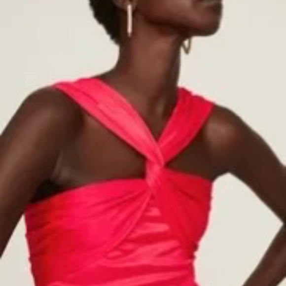 Donna Karan Rent the Runway Twisted Halter Gown Red sz 6 $550 - Picture 4 of 8